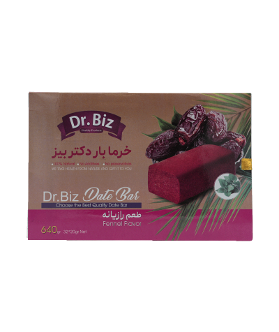 قیمت و خرید خرما بار تقویتی Dr.BIZ با رازیانه – بستهبندی میانوعده سالم