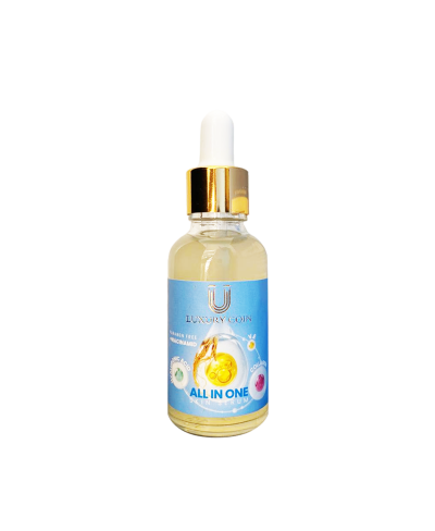 خرید آنلاین سرم مغذی All-in-One لاکچری کوین با قطره‌چکان و پس‌زمینه روشن